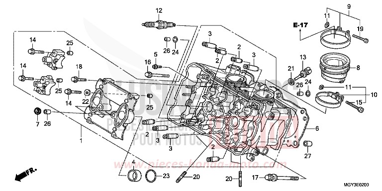 CULASSE (AVANT) von VFR800X „Crossrunner“ MAT BULLET SILVER (NH389) von 2012